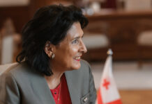 Последняя ночь президентства Саломе Зурабишвили во дворце Орбелиани RigaLatvia26thSeptember2023SalomeZourabichviliPresidentOfGeorgia