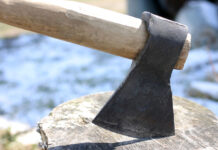 Axe on log