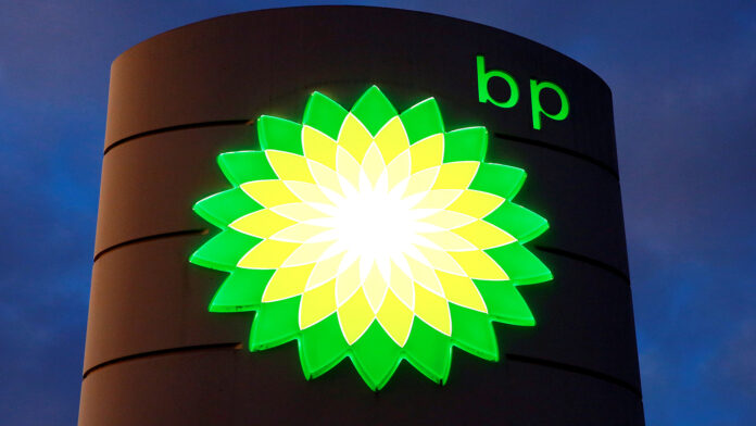 FILE PHOTO Logo of BP is seen at a petrol station in Kloten