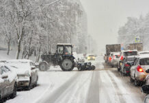 Снегопад 31 декабря в центре Москвы