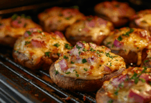 Фаршированные шампиньоны с ветчиной и сыром — сочная закуска для праздника farshirovannye shampinony s vetchinoj i syrom sochnaya zakuska dlya prazdnika-news-blog-ru-174568468000-0