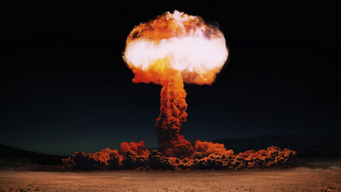 TerribleExplosionOfANuclearBombWithAMushroomIn