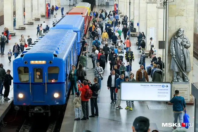 На «Партизанской» открылась выставка ретровагонов московского метрополитена | Источник: Артем Устюжанин / MSK1.RU