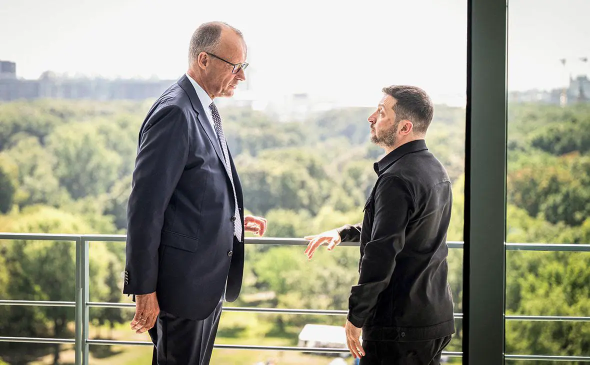Владимир Зеленский и Фридрих Мерц во время встречи в Берлине, Германия, 13 августа 2025 года (Guido Bergmann / BPA / Reuters)