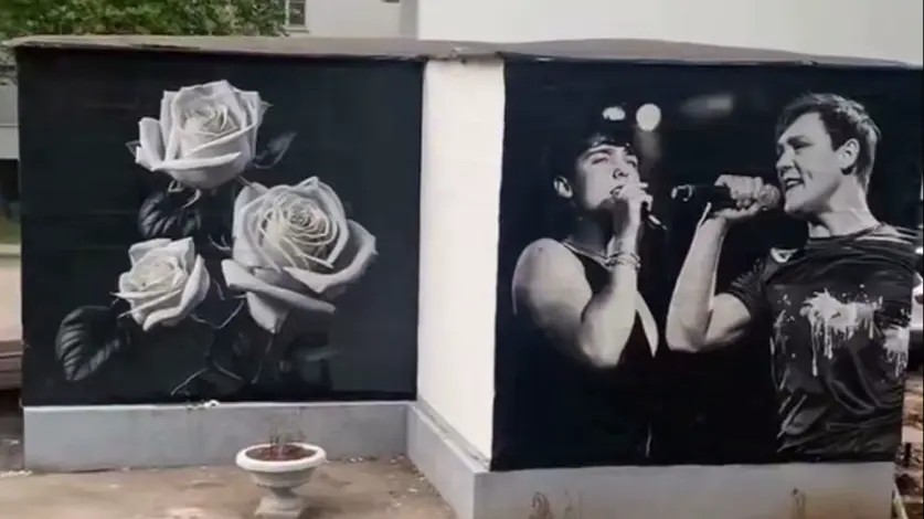 Плакаты с Шатуновым и белыми розами появились на его доме в Москве