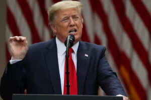 U.S. President Trump makes announcement about China at the White House in Washington