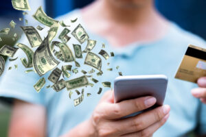 mobile phone with credit card