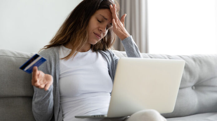 Woman feels stressed having access problem to e-banking