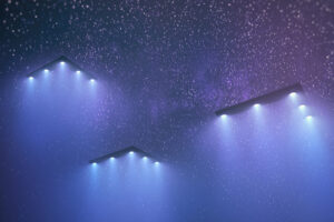 Ufos.,Three,Unidentified,Flying,Object.,3d,Illustration.