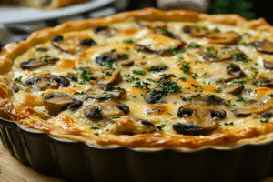 Ароматный киш с курицей и грибами - идеальный ужин за пару шагов aromatnyj kish s kuriczej i gribami idealnyj uzhin za paru shagov-lessontime-ru-174517669600-0