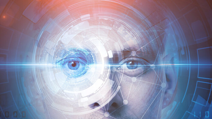 Face,Recognition,Technology,Closeup,Of,Man,Face