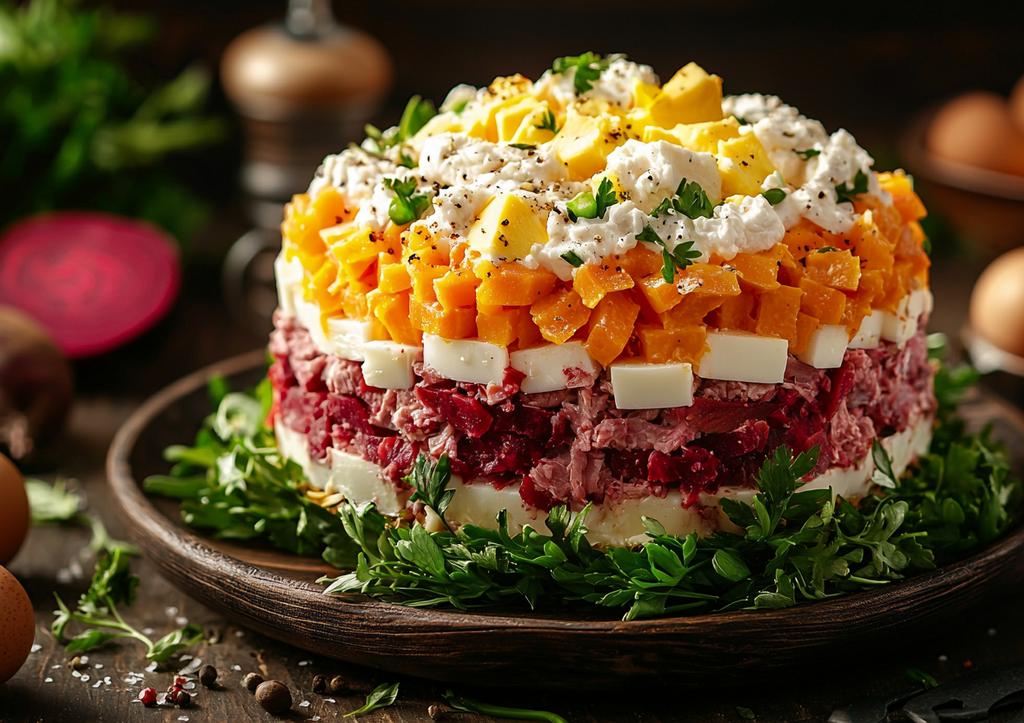 Салат «Генерал» со свеклой и говядиной! Очень простой и безумно вкусный