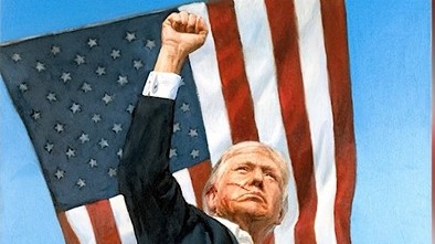 В Сети появилось фото портрета Трампа, подаренного ему Путиным