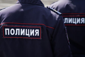 Russian,Police,Officers,During,A,Patrol,On,A,City,Street.