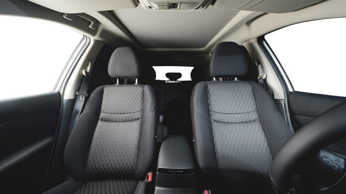 Front,Cloth,Car,Seat,Frontal,View,With,Isolated,Windows