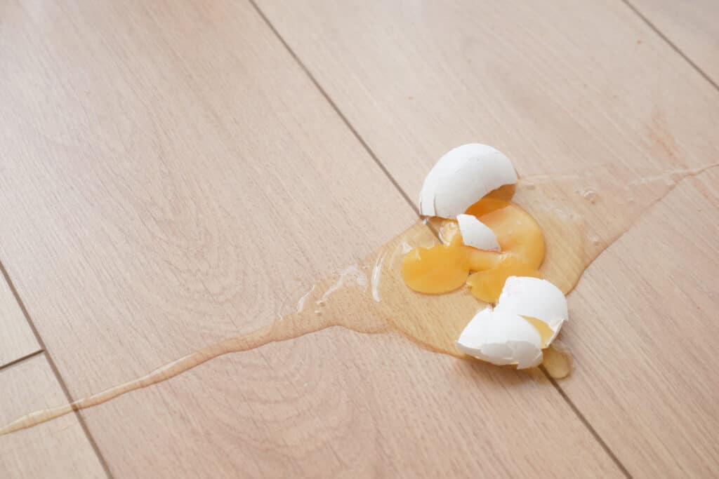 разбитое яйцо на полу