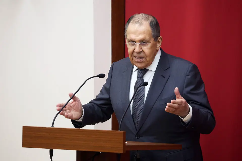 Министр иностранных дел Сергей Лавров выступил на форуме «Примаковские чтения» Фото: Сергей Фадеичев/ТАСС