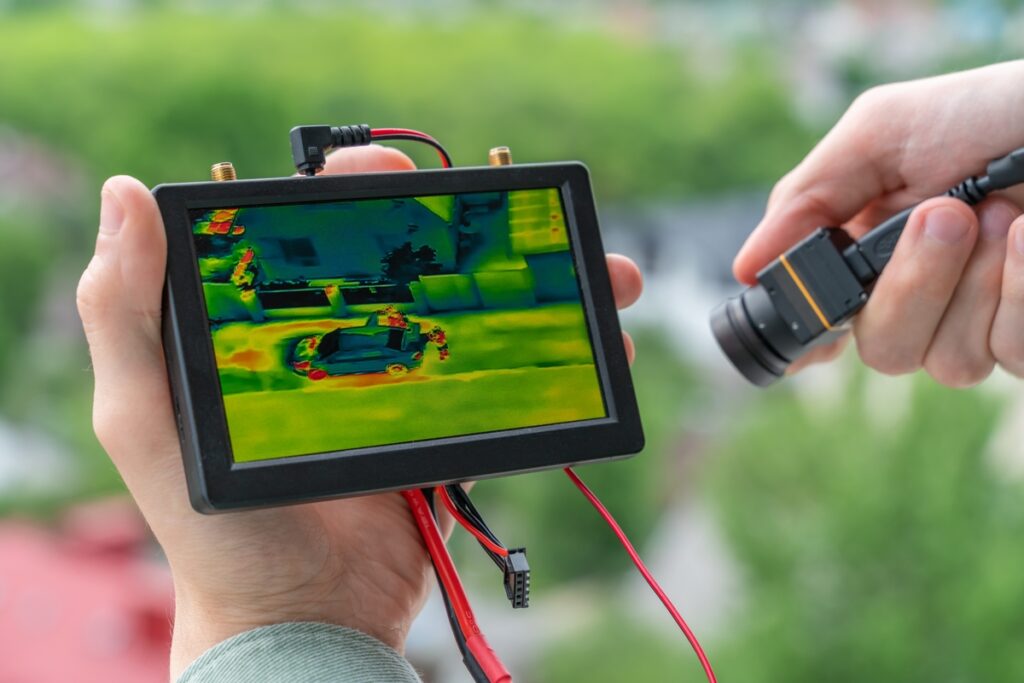 Человек проверяет температуру окружающей среды