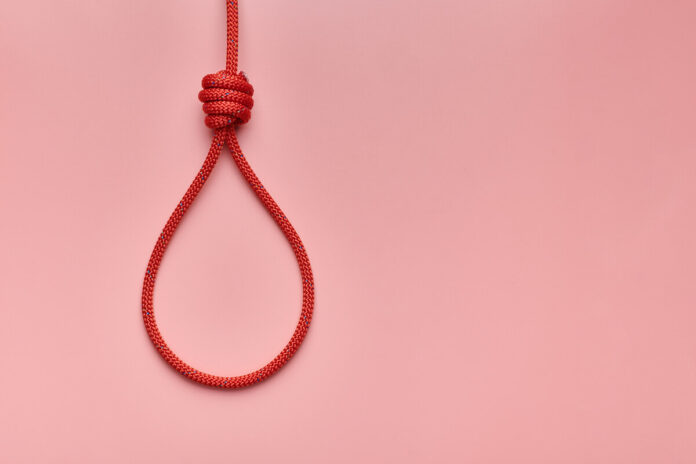 Hangman's knot Узел палача из красной верёвки