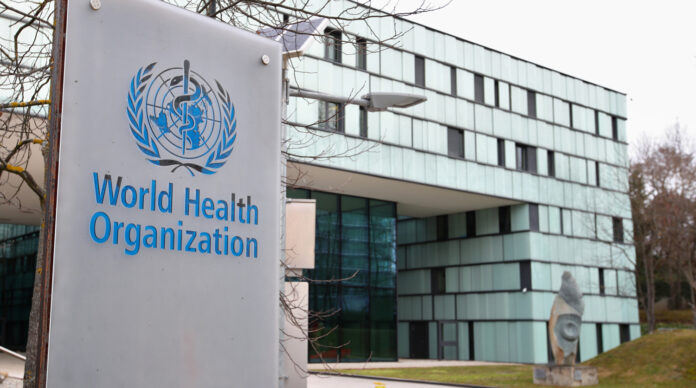FILE PHOTO A logo is pictured outside a building of the WHO in Geneva