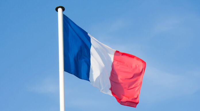 French Flag blowing in the wind