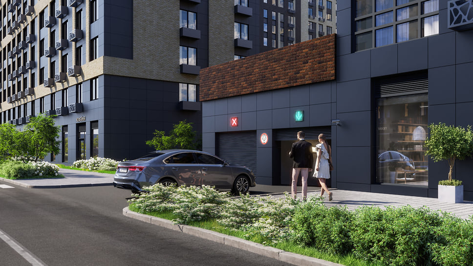 Въезд на парковку ЖК «Публицист»