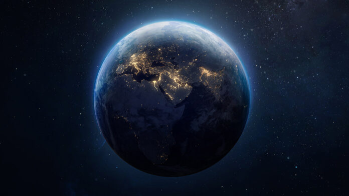 SphereOfNightlyEarthPlanetInOuterSpaceCityLights