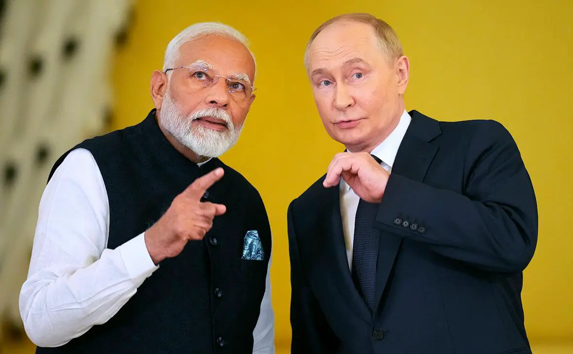 Нарендра Моди и Владимир Путин (Александр Земляниченко / AP / ТАСС)