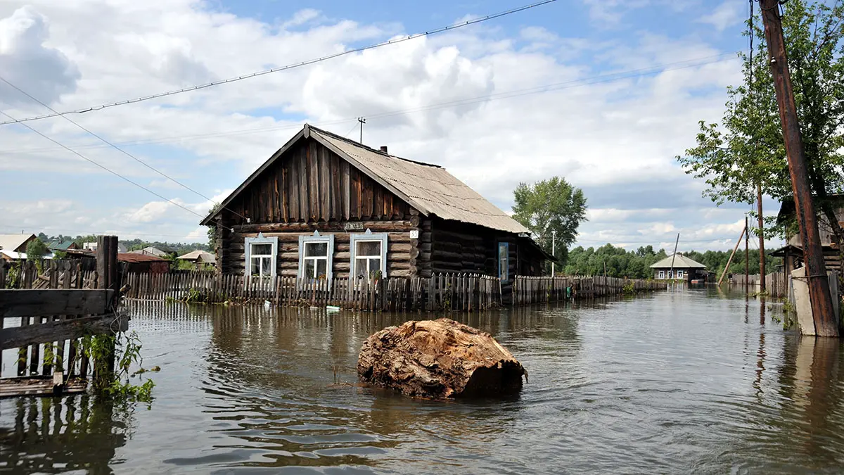 Река Кача разлилась в пригороде Красноярска