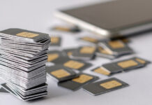 SIM cards are collected in a pile