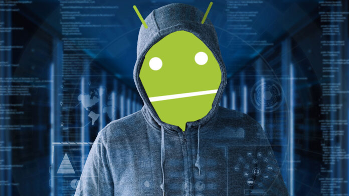 empty face hacker in server room