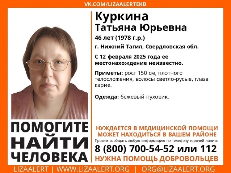В Нижнем Тагиле уже неделю ищут пропавшую женщину