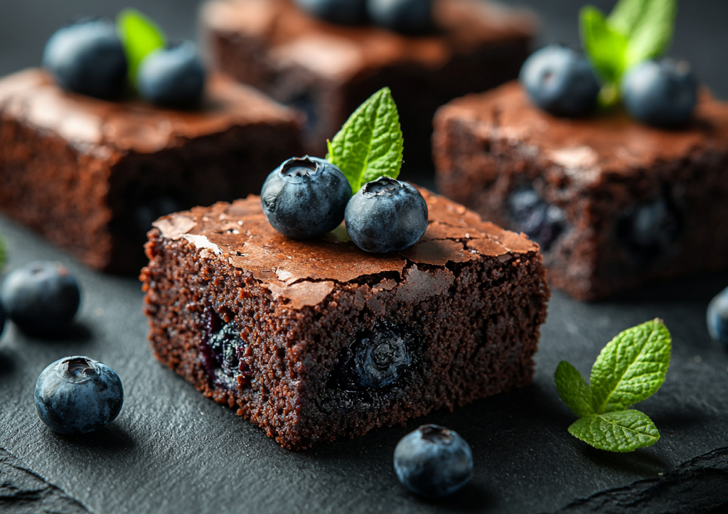 Быстрый брауни с черникой! Без муки и сахара. Десерт без лишних хлопот