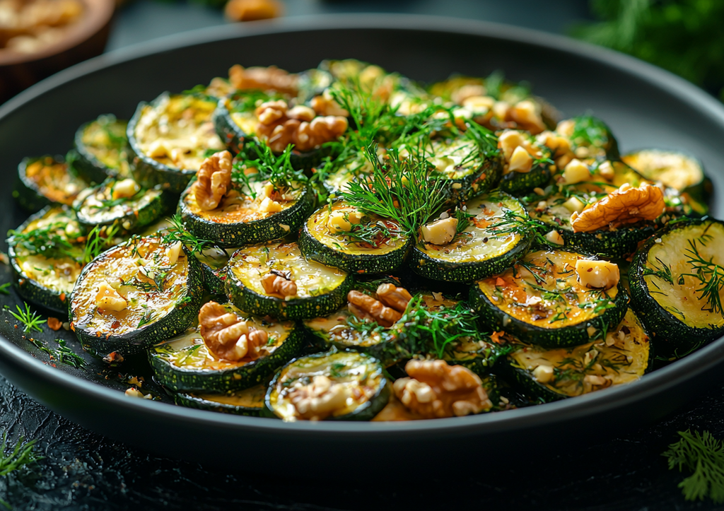 Простой салат с запеченным кабачком! Семью за уши не оттащишь, а я похудела