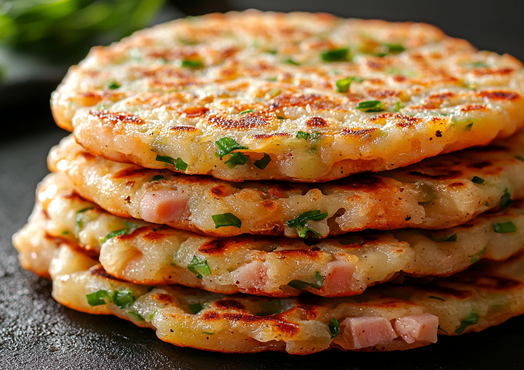 Картофельные деруны «Привет из Белоруссии!» с грудинкой и зеленым луком