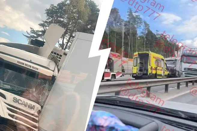 На ЦКАД произошла жесткая авария с двумя фурами | Источник: ОИНФО: Одинцово, Звенигород, Голицыно, Кубинка, ДТП и ЧП МОСКВА и МО / T.me 