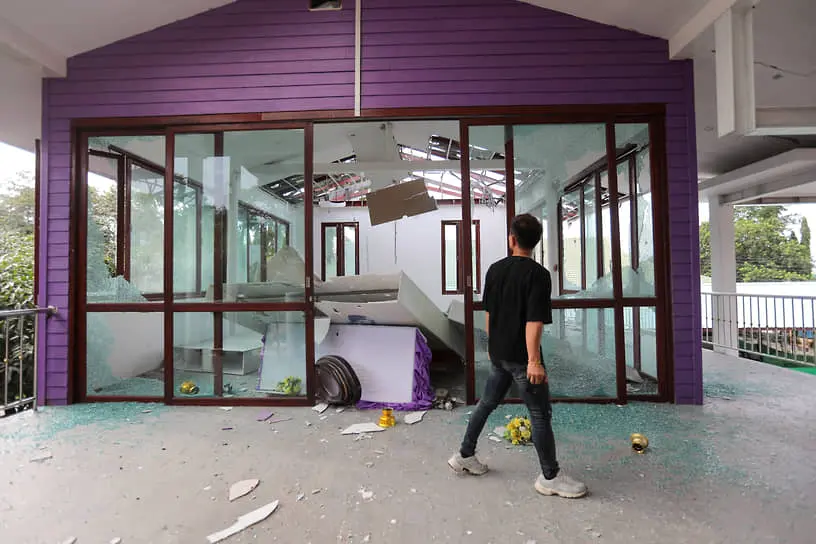 Последствия ударов Камбоджи на тайской провинции Сурин