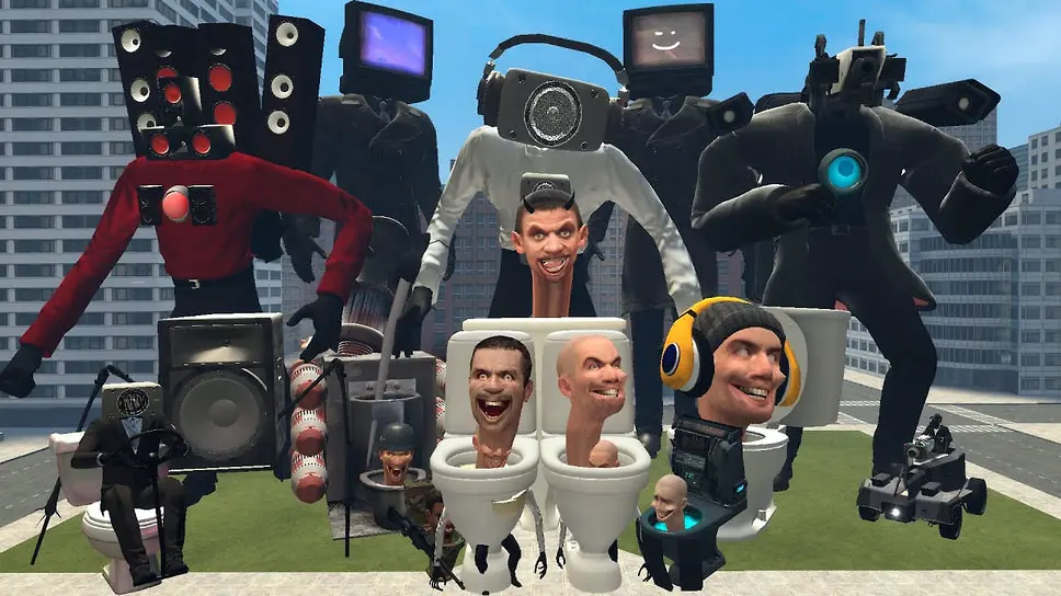 Кадр из анимационного веб-сериала «Skibidi Toilet»