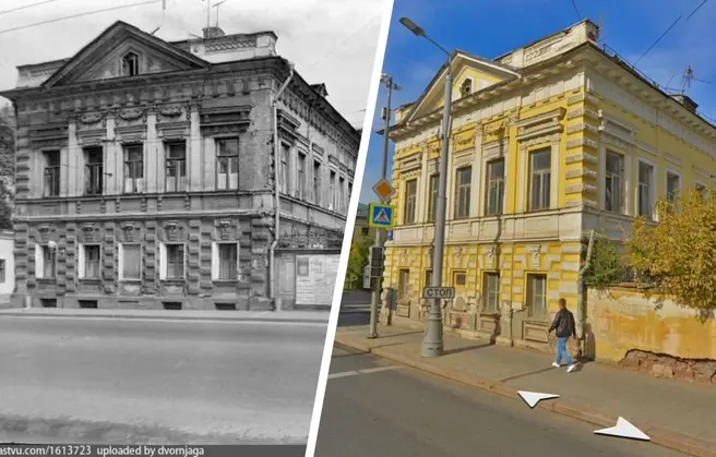 На территории усадьбы была шелкопрядильная фабрика | Источник: Каверзнев М.Г. / Pastvu.com, Яндекс.Карты