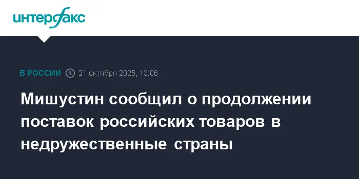 Мишустин утверждает, что рост экспорта укрепляет позиции России в ЕАЭС, БРИКС и СНГ-0