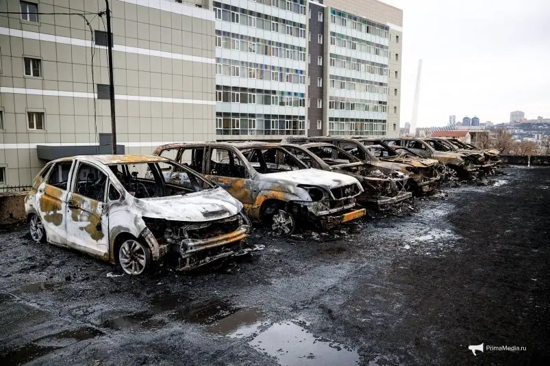 По итогам пожара на стоянке. 24 марта 2025 года ИА PrimaMedia