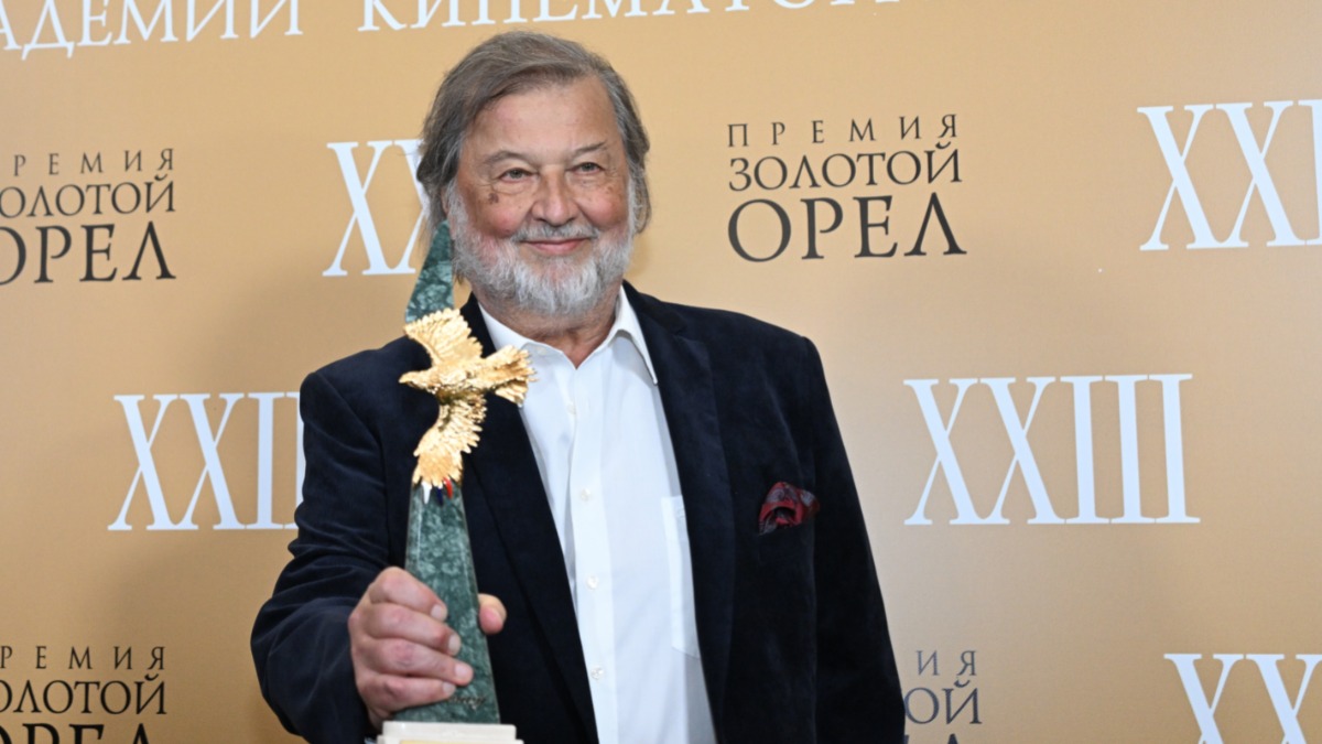 Композитор Алексей Рыбников на премии «Золотой Орел» с наградой за вклад в кинематограф