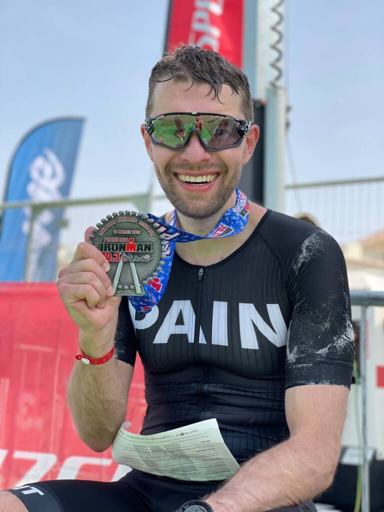 Алексей после преодоления гонки Iron Man