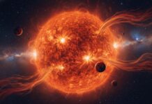 Солнечные пятна исчезли: норма цикла или сигнал тревоги? Художественная визуализация Солнца в стадии красного гиганта