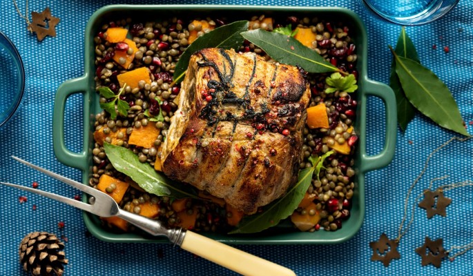 Утиная грудка с карамелизированными апельсинами и гарнир из киноа с тыквой и шпинатом 5d0c7f30-902a-44a7-b6b2-09adfc22539b-67c2e97d