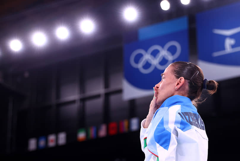 Оксана Чусовитина на Олимпийских играх в Токио в 2020 году.