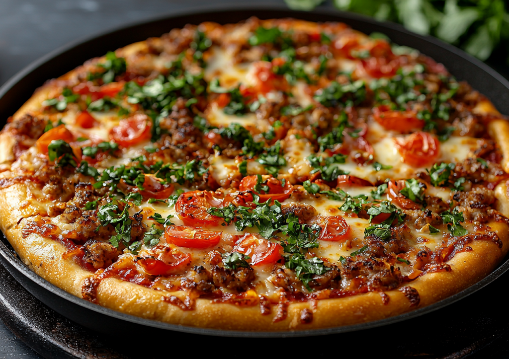 Пицца-вкуснятина на овсяноблине на завтрак! Быстрый рецепт на сковородке