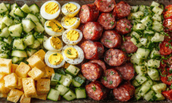 Салат «Елисейские поля» - изысканная подача полосками и нежный вкус salat elisejskie polya izyskannaya podacha poloskami i nezhnyj vkus-fabrec-ru-174521086700-0