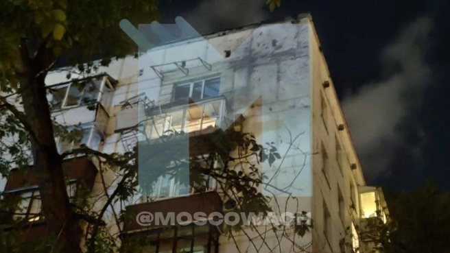 Беспилотник попал в многоэтажный дом на Каширском шоссе | Источник: «Москвач Новости Москвы» / T.me