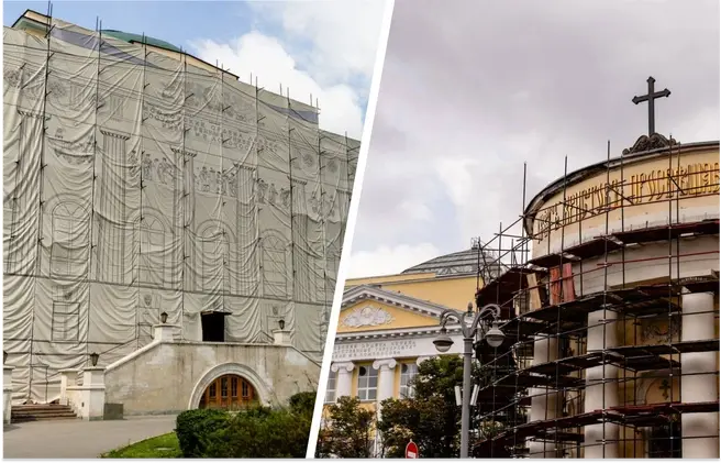 В Москве начали реставрировать храм при МГУ и здание факультета журналистики: фото | Источник: МГУ имени М. В. Ломоносова / Vk.com